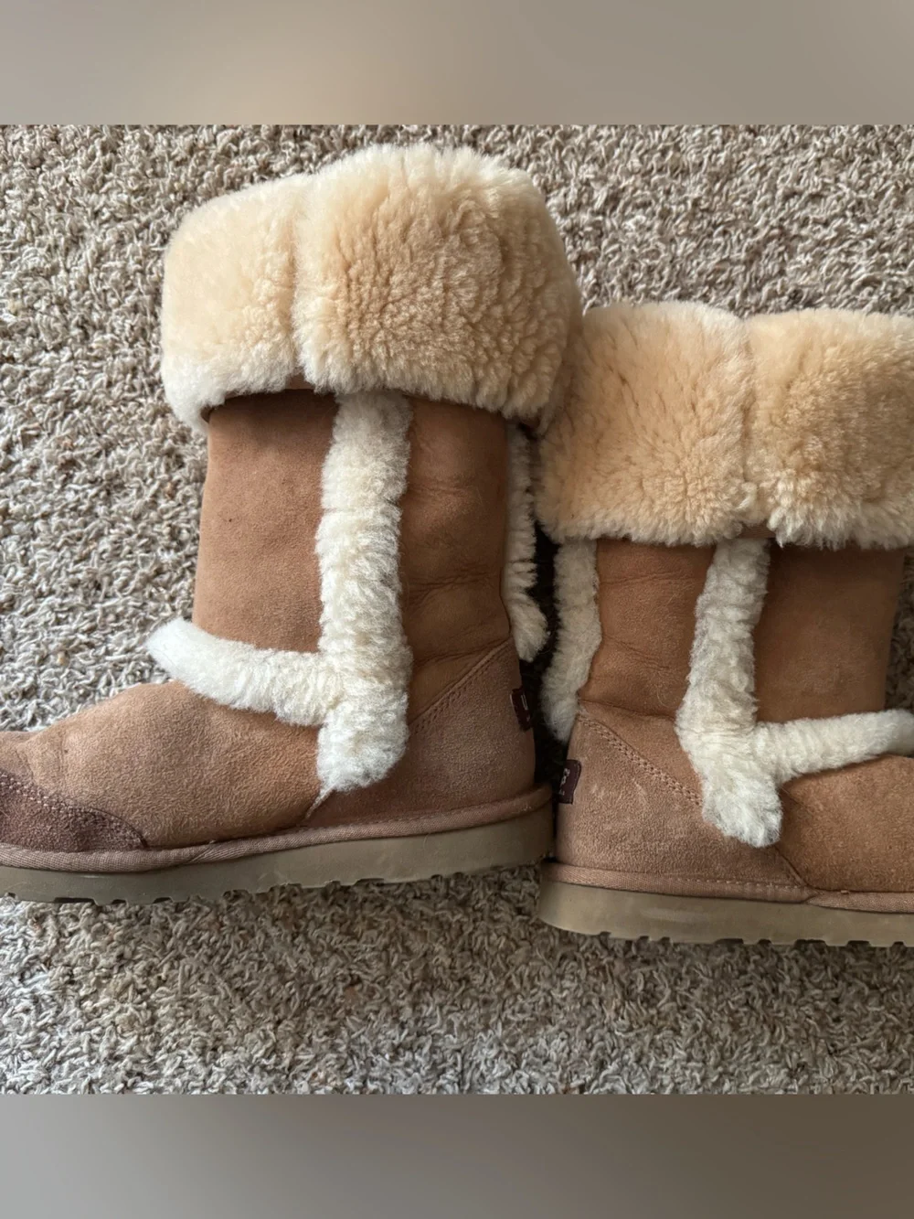 UGG Australia Vintage Tall Sheepskin Boots Chestnut Youth 5 Fits Women’s 7